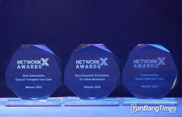 Huawei won three awards in the all-optical network field at Network X.